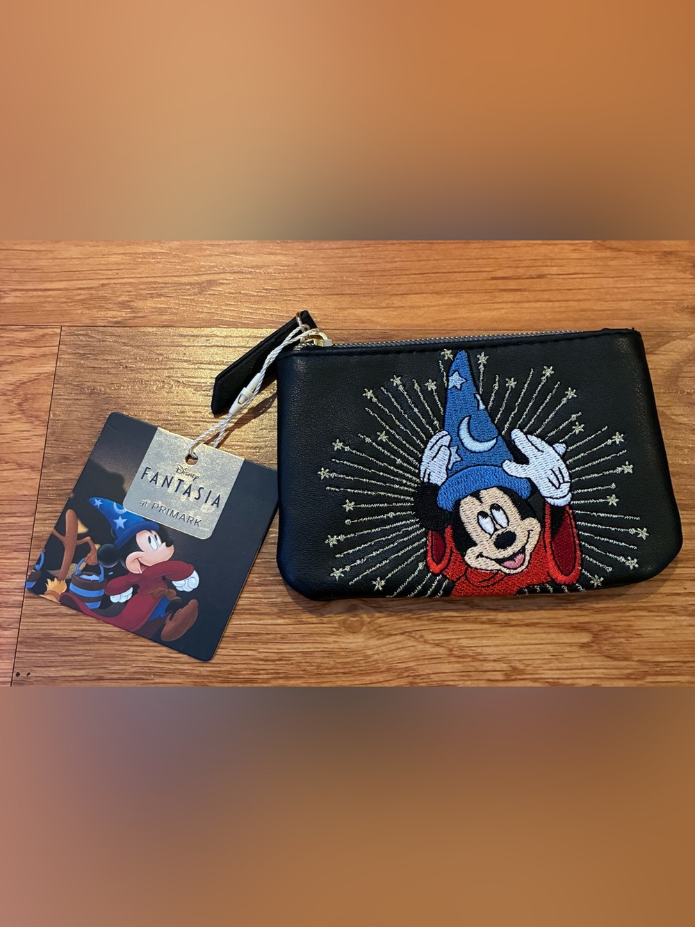 New Disney Fantasia Mickey Mouse Black Coin Purse
